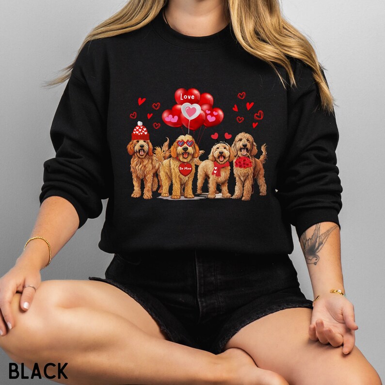 Goldendoodle Valentine Sweatshirt, Valentine Dogs, Goldendoodle Mom Sweater, Dog Mom Gift