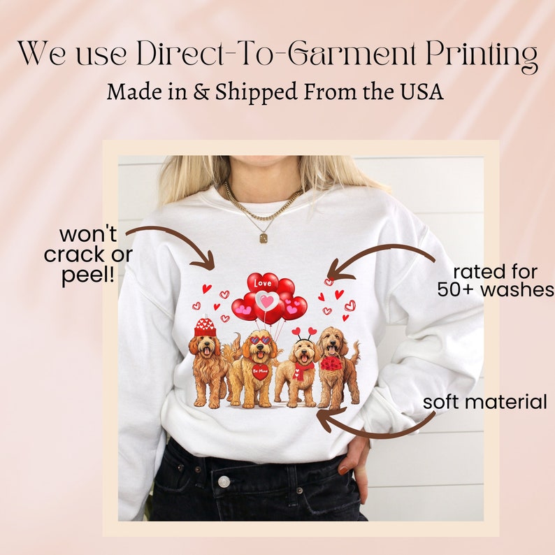 Goldendoodle Valentine Sweatshirt, Valentine Dogs, Goldendoodle Mom Sweater, Dog Mom Gift