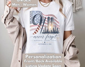 September 11 Twin Towers Memorial Shirt, Never Forget 9/11 Tribute Patriotic Tee