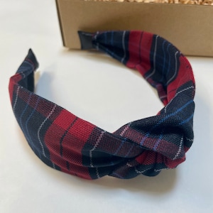 Plaid Knot Headband, Knot Headband, Plaid Headband, School Uniform Headband, School Uniform Accessory