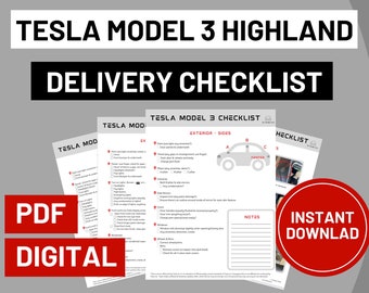 Tesla Model 3 Highland Delivery Unofficial Checklist (2024)