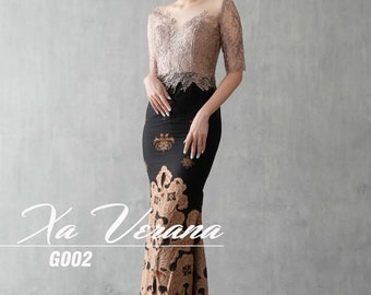 gepersonaliseerde Aziatische bruiloftsgastjurk, formele evenementjurk, luxe kebaya, Indonesië, culturele outfit op maat