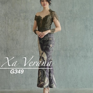 custom kebaya dress, brocade dress, kebaya modern, formal dress, batik indonesia, custom party dress, trumpet sleeves, mid century dress