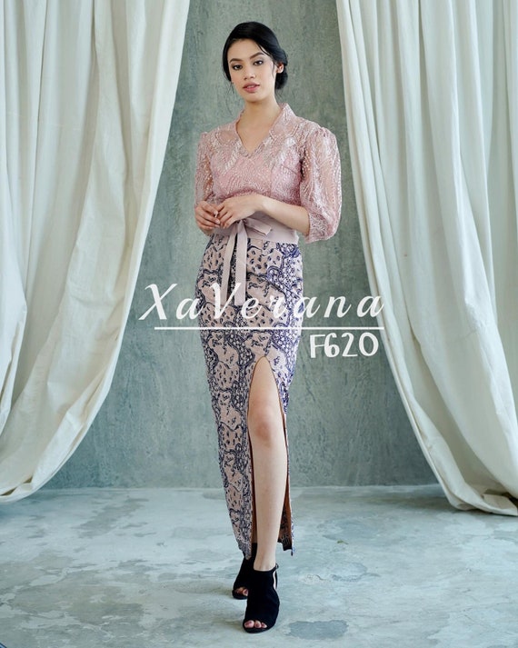 Kebaya Indonesian Dress Valentines Dress Pink Dress Custom Kebaya Modern Batik Indonesia Formal Event Dress embroidery Dress bali Dress Etsy Canada