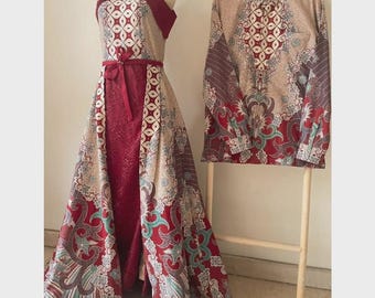 Luxury Batik Couple Set – Matching Dress & Shirt | Indonesian Wedding Outfit, Engagement