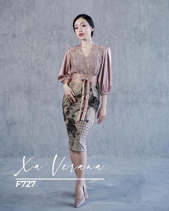 Custom Batik Kebaya Dress: Modern Embroidered Formal Gown