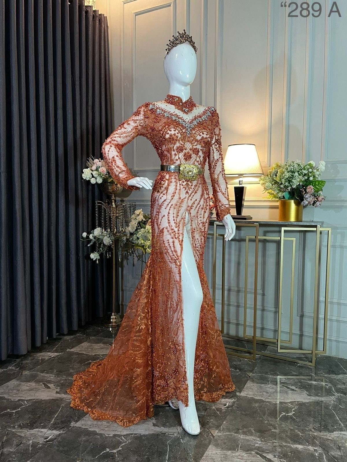 Sequin Lace Kebaya Wedding Dress – Indonesian Baju Nikah With