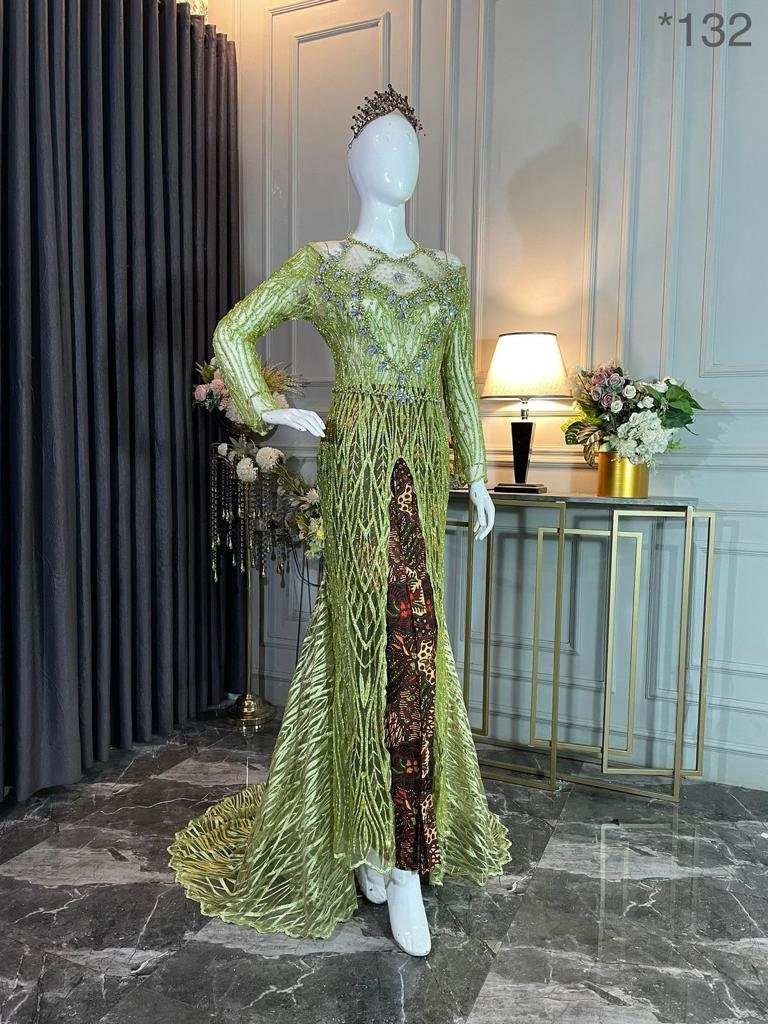 Sequin Lace Kebaya Wedding Dress – Indonesian Baju Nikah With