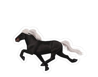 Horses in Motion- Tölt, Silver Dapple, Icelandic Horse, Horse Art, Horse Lover, Equestrian, Sticker, Laptop, Scrapbooking, vinyl
