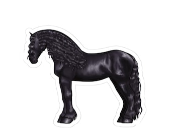 Friesian, Horse Art, Horse Lover, Equestrian, Sticker, Laptop, Scrapbooking, vinyl