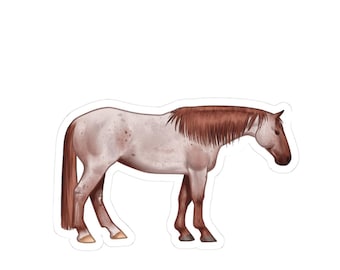 Quarter Horse, Strawberry Roan, Horse Art, Horse Lover, Equestrian, Sticker, Laptop, Scrapbooking, vinyl