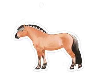 Fjord Horse- Dun, Heart Mane, Horse Art, Horse Lover, Equestrian, Sticker, Laptop, Scrapbooking, vinyl