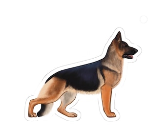 Dog Breeds- German Shepherd, Hand Painted, Dog Lovers, Animal Lovers, Dog Art, Sticker, Laptop, Scrapbooking, vinyl