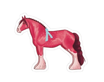 Clydesdale, paardenkunst, paardenliefhebber, paardensport, sticker, laptop, scrapbooking, vinyl