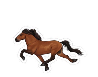 Horses in Motion- Tölt, Bay, Horse Art, Horse Lover, Equestrian, Sticker, Laptop, Scrapbooking, vinyl