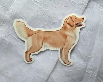 Dog Breeds- Golden Retriever, Dog Lovers, Animal Lovers, Hand Painted, Dog Art, Sticker, Laptop, Scrapbooking, vinyl