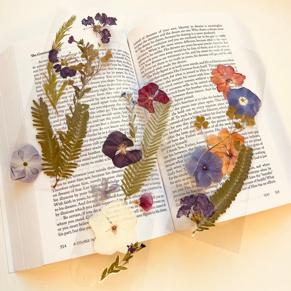 Real Dried Pressed Flower Bookmarks, Book Lover Gift, Book Reader Gift, Unique Gift, Stocking Stuffers, Books: FREE SHIPPING in U.S.