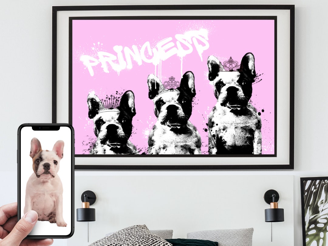 Custom Graffiti Wall Art Pet Portrait. Dog Canvas Print or Etsy