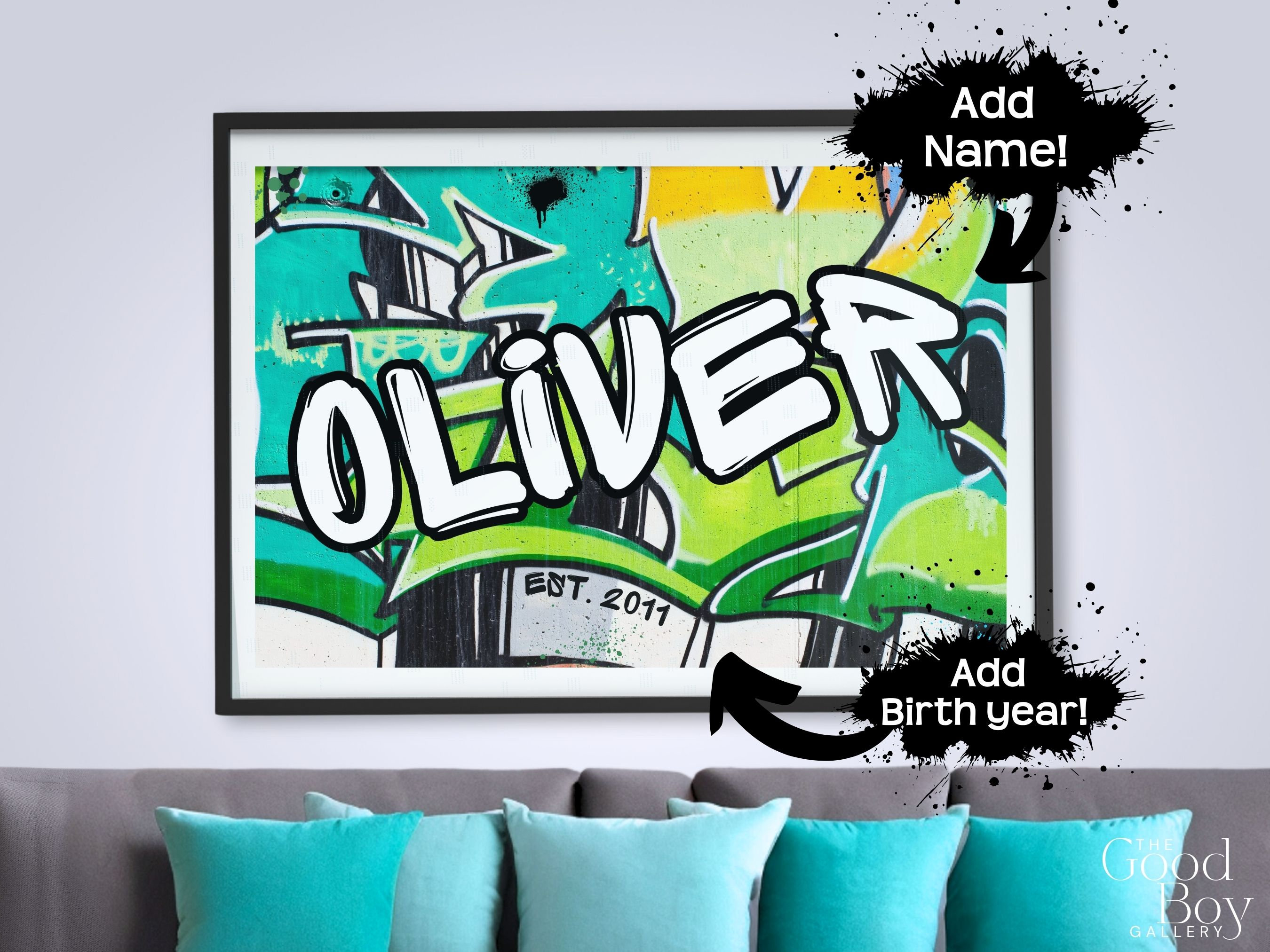Custom Graffiti Wall Art Name Sign. Street Art Print Customized