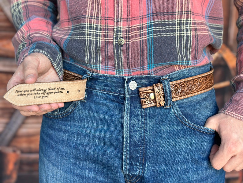 personalized engraved leather belt