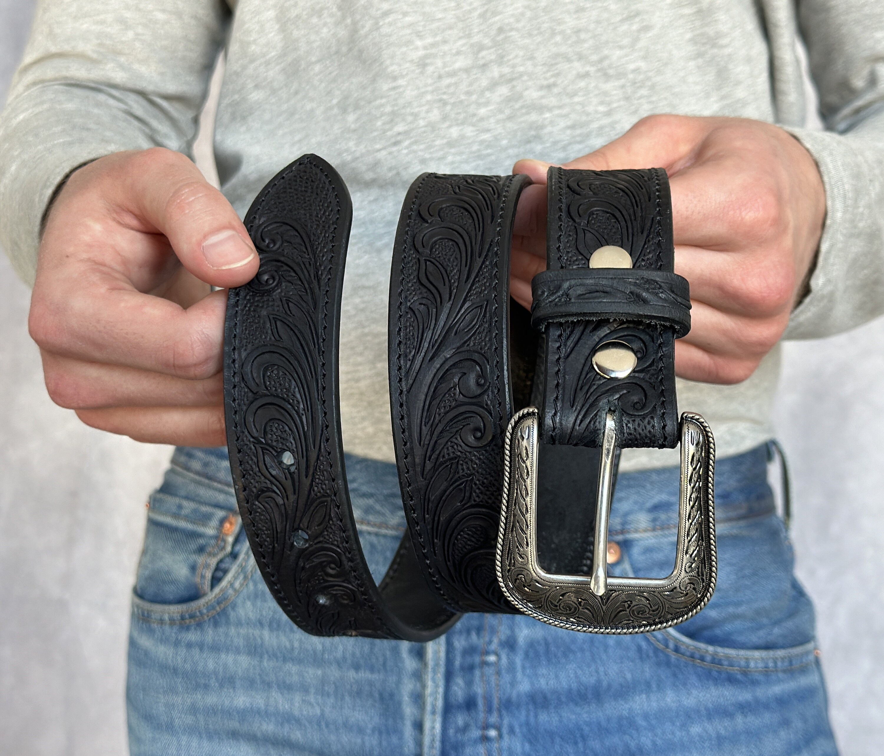 2156 Western Belt Genuine Leather For Men And Women Jeans $_57.PNG?set_id=880000500F main image 3