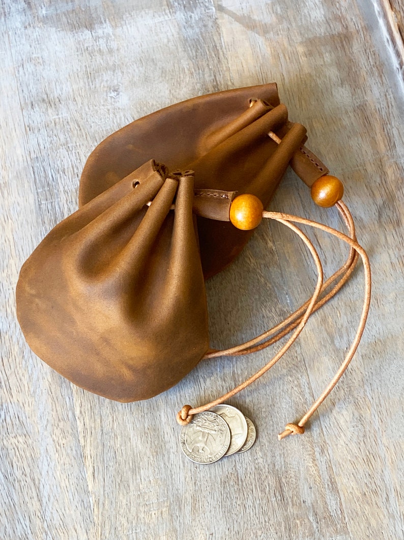 Personalized Leather Dice Coin Bag Leather Drawstring Pouch Etsy