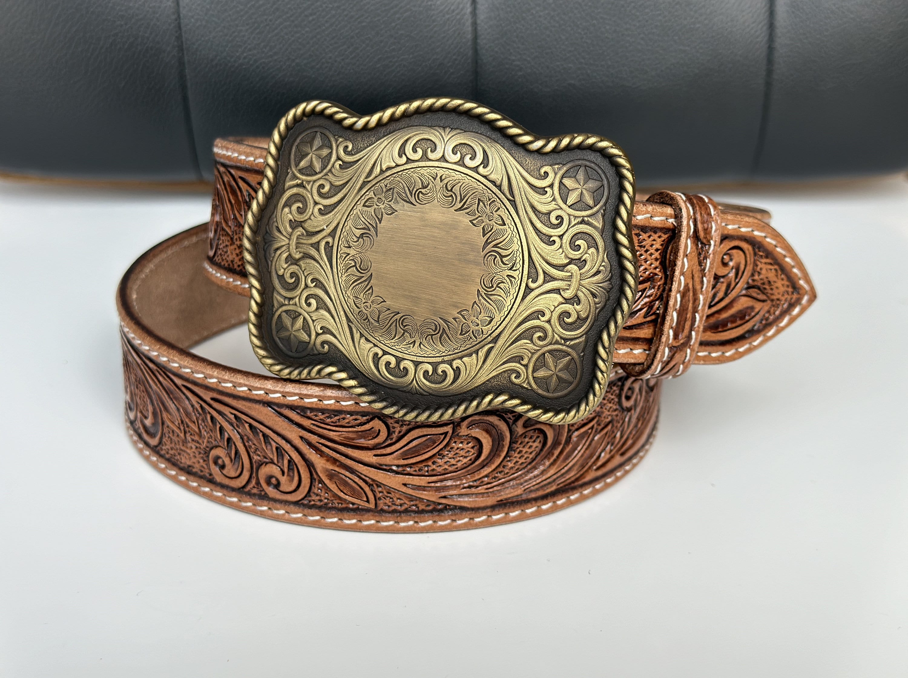 Vintage El Paso Texas Brass Belt Buckle Limited Edition (9 Of 2000) Buckle Down Texican Bull Riding Rodeo Championship Trophy Buckle☆El  main image 3