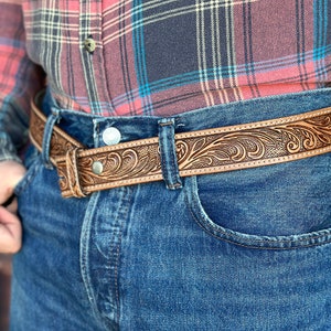 floral western belt for men