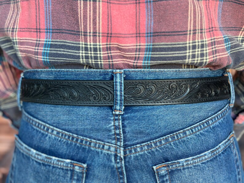 men's tooled belt cowboy style