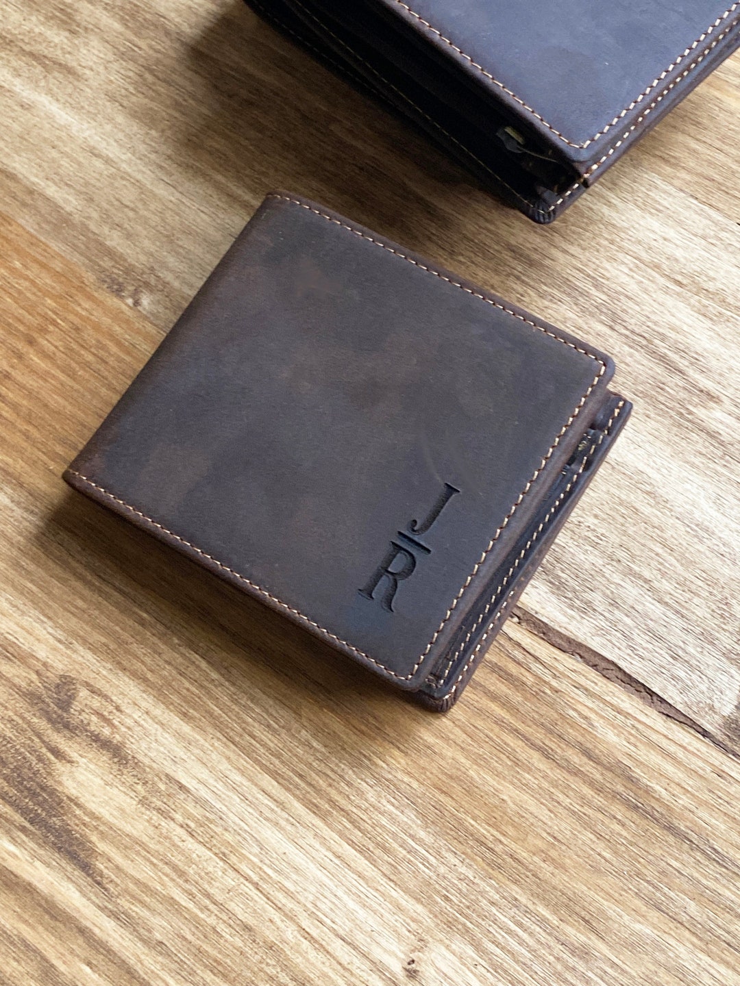 Personalized Bifold Men's Leather Wallet, Engraved Wallet, Monogrammed