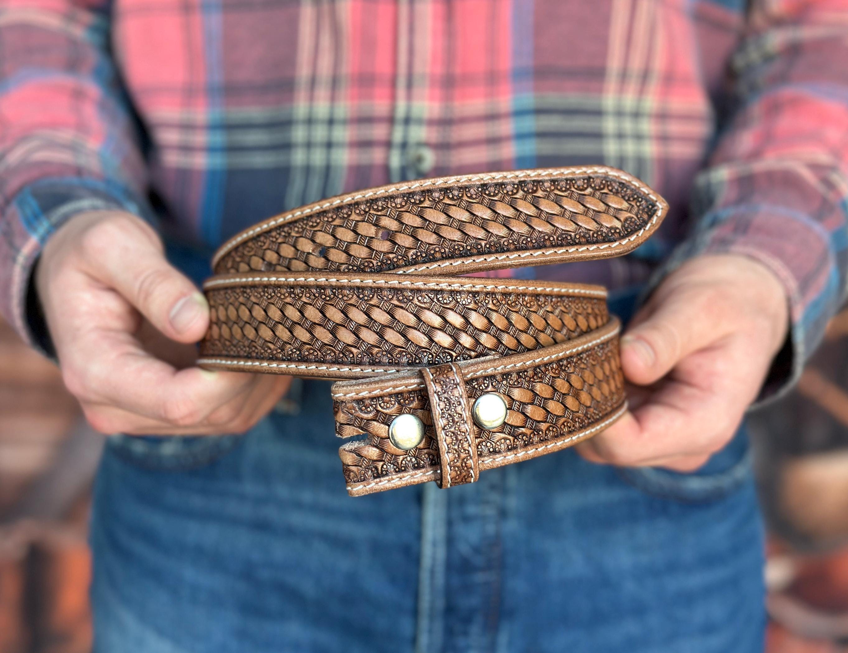 Tooled Hippie Belt - Etsy