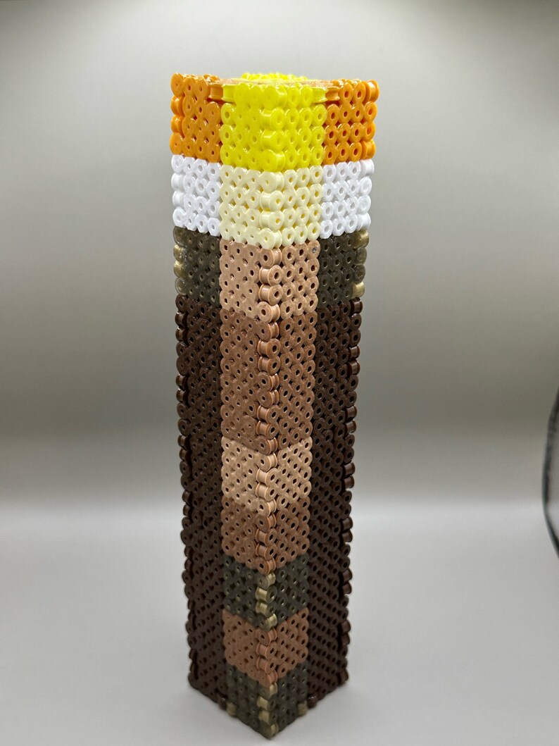 Minecraft Torch Nightlight Hama/perler Beads Etsy