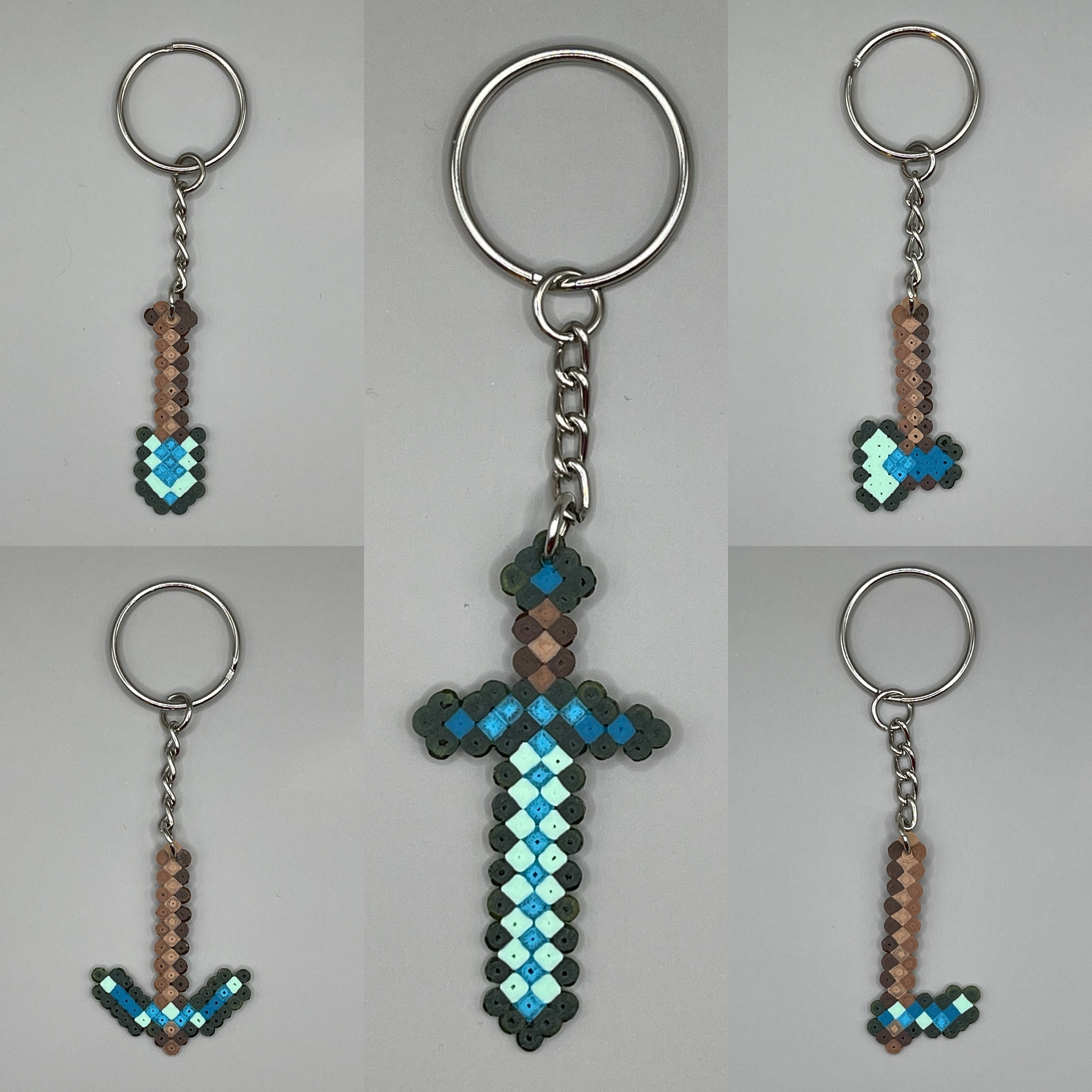 Minecraft Tools Keyrings - Hama Beads/perler Beads - Etsy