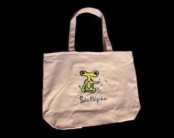 Harmony Among the Flowers, Custom Embroidered Tote Bag by Solar Neighbor