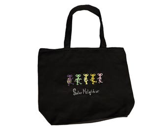 Dancing Skillipea Custom Embroidered Alien Tote Bag by Solar Neighbor