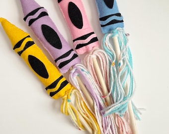 Felt crayons, crayons theme, crayons, school theme, colors.