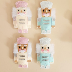 Felt Nutcracker Ornament, christmas ornament, pastel nutcrackers, nutcracker theme,nutcracker party, nutcracker ornament, pink christmas