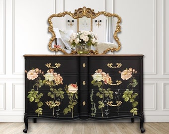 Beautiful Hand Painted Vintage French Dresser