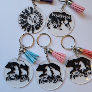 Mom key chains - Key ring for Mother - Mother&#39;s Day gift - Gifts for Mom - Mama Bear Key Charm