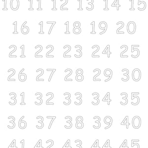 Printable Numbers Bubble A4 Pdf Numbers From 1-50 Total 65 Pages With ...