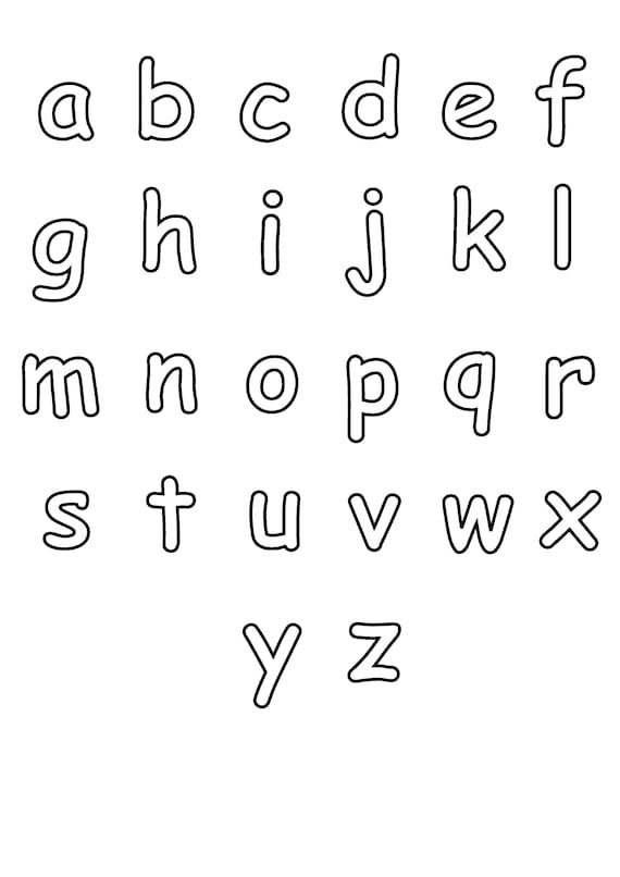 Alfabeto imprimible Burbuja en minúscula pdf alfabeto completo en la página y letras individuales en cada página en total 27 páginas Letras ABC imprimibles - Etsy España