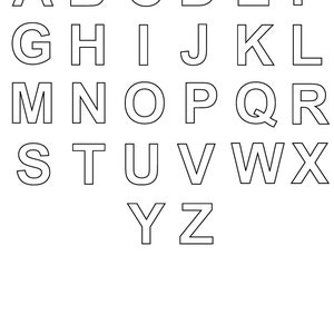ABC Capital Letters pdf full alphabet & individual letters total 27 pages Alphabet Letters Printable ABC Uppercase Outline Alphabet image 4