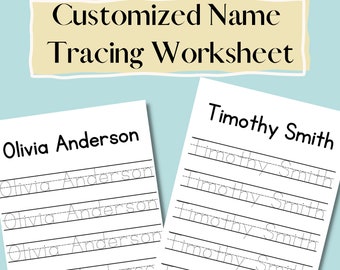 Printable custom name tracing sheet with lined page l Learn to write name l Name tracing practice l Homeschool and Preschool