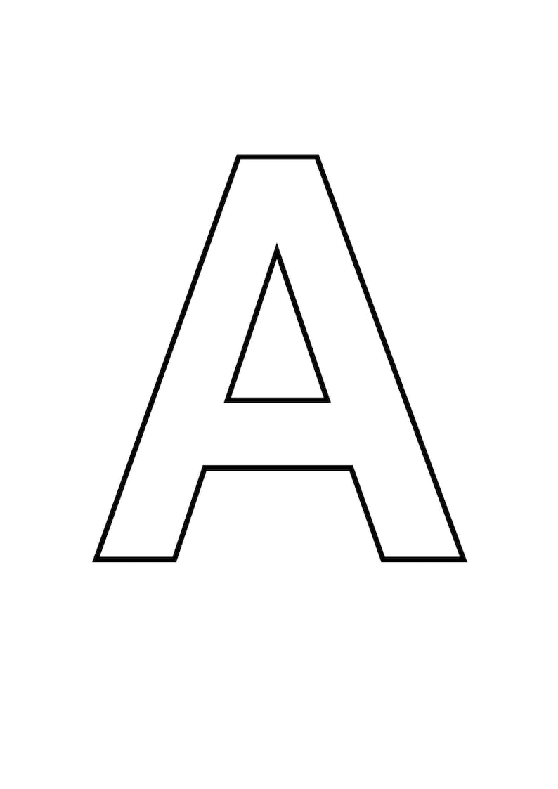 ABC Capital Letters pdf full alphabet & individual letters total 27 pages Alphabet Letters Printable ABC Uppercase Outline Alphabet image 1