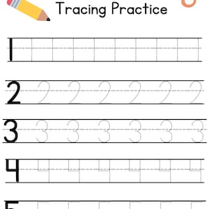 Printable Number Tracing Worksheet 1-10 pdf l Number practice sheets and color in numbers l Preschool / Kindergarten