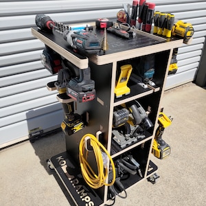 Mobile Tool Cart, Workshop, Workbench, Homemade Rolling Tool Cart, Portable, Shop Cart, Tool Caddy, Garage Tool Storage, Great for Tradies image 3