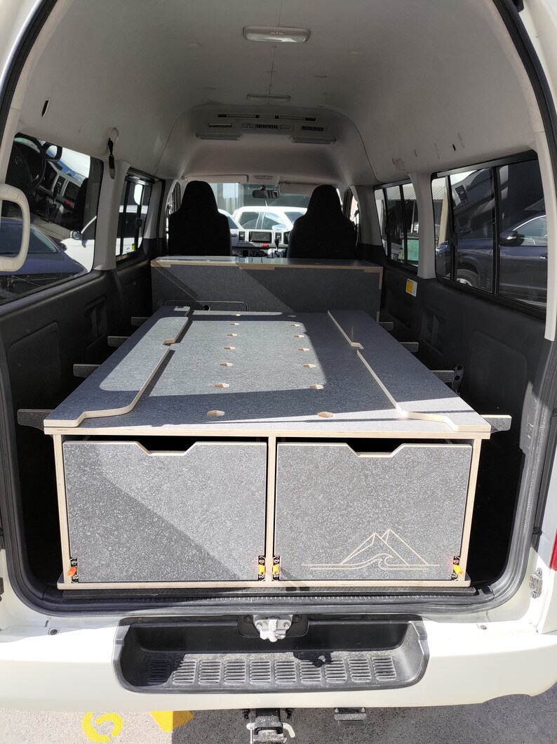 Toyota Hiace Fitout Van Bed With 2 Drawers Campervan Conversion Sleeping Platform for Camping