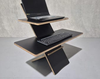 CNC-plannen voor doe-het-zelf laptopstandaard, sta-bureau, kantoorwerkstation, draagbare computerstandaard, plat bureau, CAD-bestanden Vectric Pdf Dwg Dfx