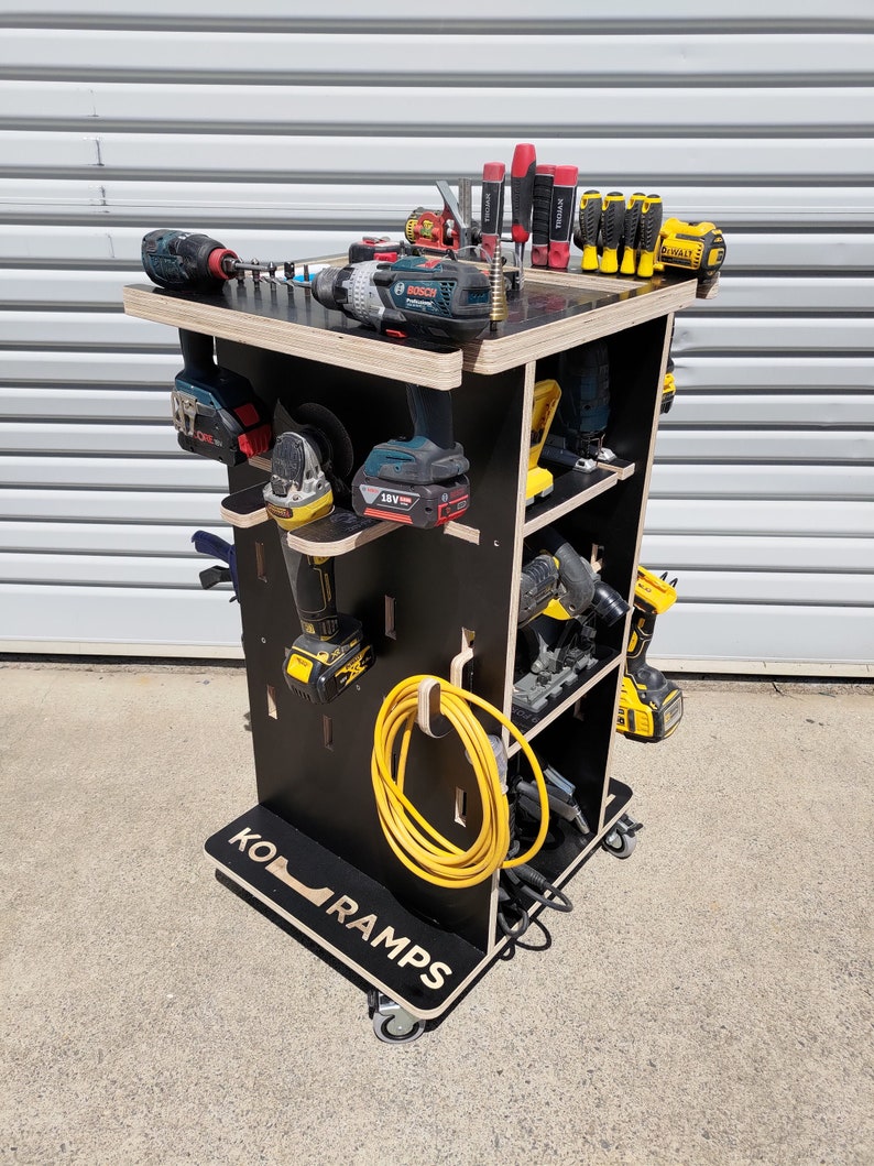 Mobile Tool Cart, Workshop, Workbench, Homemade Rolling Tool Cart, Portable, Shop Cart, Tool Caddy, Garage Tool Storage, Great for Tradies image 1