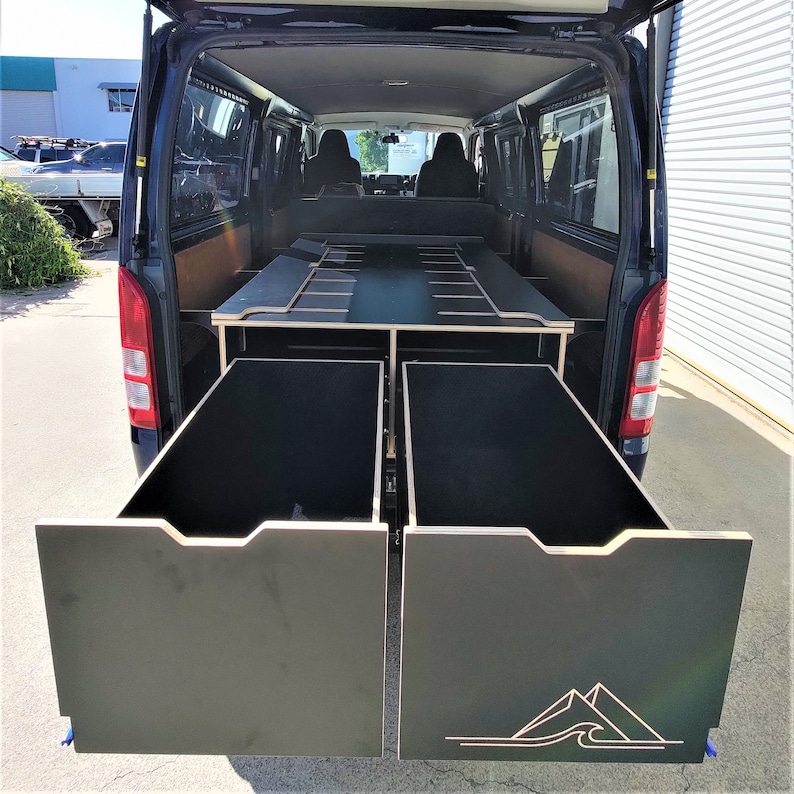 Toyota Hiace Fitout Van Bed With 2 Drawers Campervan Conversion Sleeping Platform for Camping